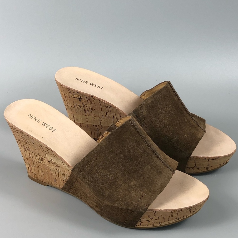 Nine West Ersilia Women’s Suede Platform Slide Sandals Size 10.5M